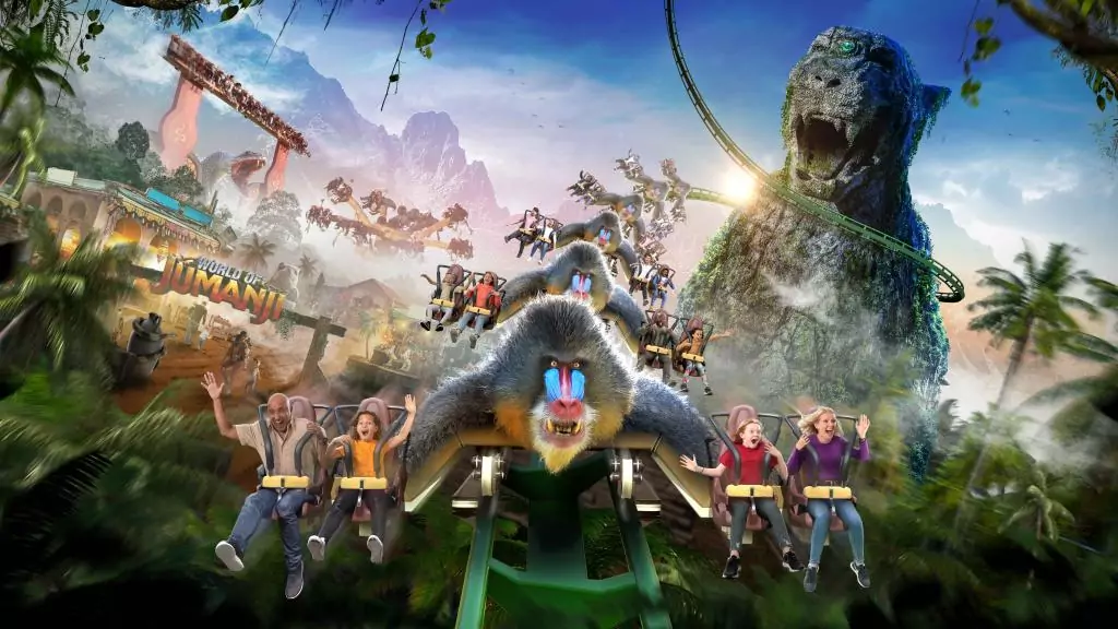 baboon roller coaster promo picture at chessington